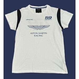 Aston Martin Racing Hackett Pro Team T-shirt Mens Sz 15 16 S White & Navy